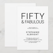 ファンシーな50歳の誕生日パーティーの招待状 招待状 (正面/裏面)