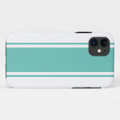 ファンシーな70年代スタイルのワイドアクアレーシングストライプ(白地) Case-Mate iPhoneケース (裏面(横))
