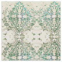 ファンシーなBohoの華美な緑のブロックのボヘミア人の生地