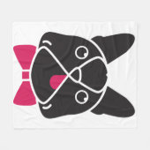 ファンシーなFrenchie フリースブランケット (正面(横))