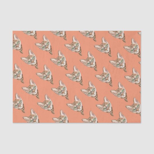 ファンシーなSphynxの猫好きの装飾ガラスのスカーフの子ネコ 薄葉紙 (正面)