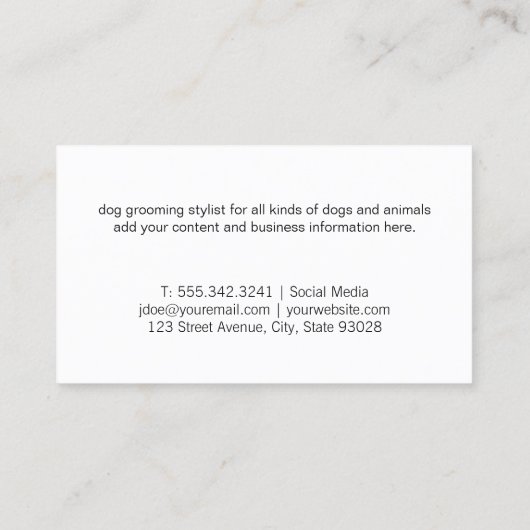 ファンシーはさみ |犬の足 |ダルマ人の子犬 名刺 (裏面)