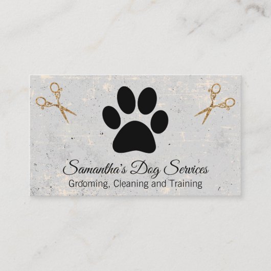 ファンシーはさみ | 犬の足 名刺 (正面)