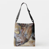 ファンシーはっきりしたオリジナルRhino油プリント設計トート クロスボディバッグ (裏面)