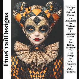 ファンシーはっきりしたHarlequinマスク顔絵を描BU2デコページ 薄葉紙