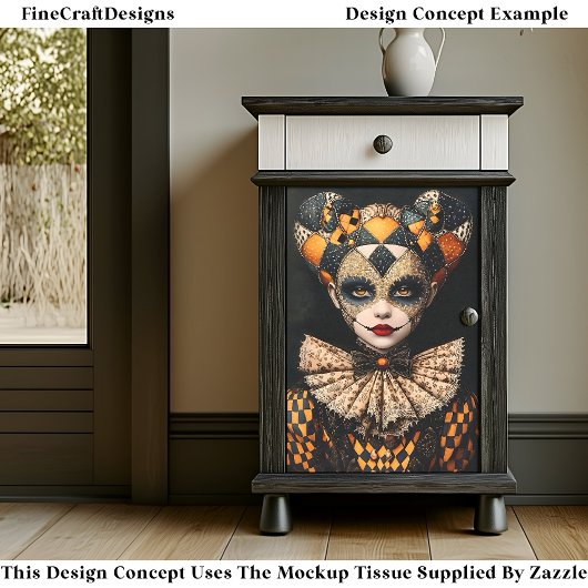 ファンシーはっきりしたHarlequinマスク顔絵を描BU2デコページ 薄葉紙