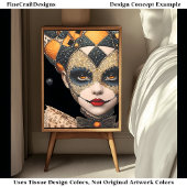 ファンシーはっきりしたHarlequin Mask顔絵を描 BU3 Decopage 薄葉紙