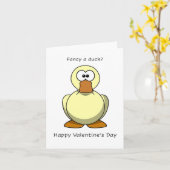 ファンシーアヒル？、ハッピーバレンタインデー カード (黄色い花)