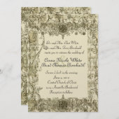 ファンシーアンティーク結婚式招待状 招待状 (正面/裏面)
