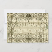 ファンシーアンティーク音楽パーソナライズされたThank You Notes ノートカード (裏面)