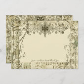 ファンシーアンティーク音楽パーソナライズされたThank You Notes ノートカード (正面/裏面)