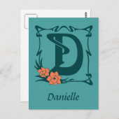 ファンシーアールヌーボー文字D ポストカード (正面/裏面)