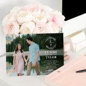 ファンシーイニシャルエレガントフォト結婚式招待状 招待状