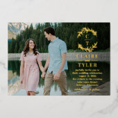 ファンシーイニシャルフォイル結婚式招待状 箔招待状 (正面)