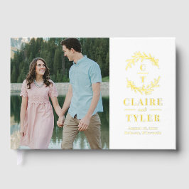 ファンシーイニシャルホイル結婚ズゲストブック ゲストブック