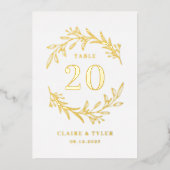 ファンシーイニシャル実在フォイル表番号カード 箔招待状 (正面)