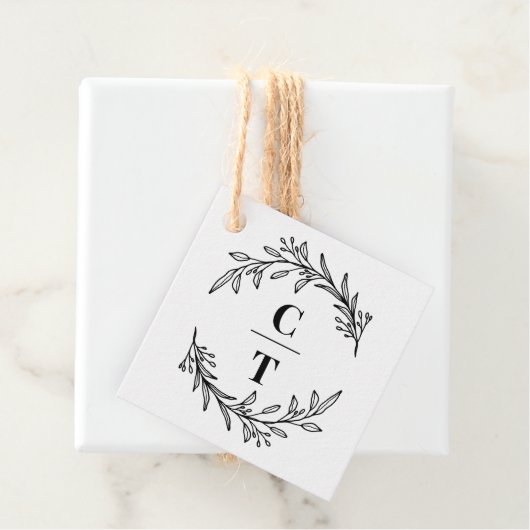 ファンシーイニシャル編集可能カラーモノグラムメッセージカード フェイバータグ (インサイチュ)