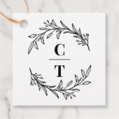 ファンシーイニシャル編集可能カラーモノグラムメッセージカード フェイバータグ (正面)