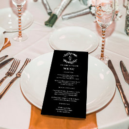 ファンシーイニシャル編集可能カラー結婚のメニューカード プログラム