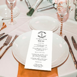 ファンシーイニシャル編集可能カラー結婚のメニューカード プログラム