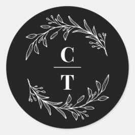 ファンシーイニシャル編集可能カラー結婚式用シール ラウンドシール