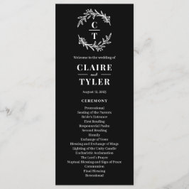 ファンシーイニシャル編集可能カラー結婚式 プログラム