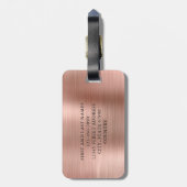 ファンシーエレガントフェイクバラ金ゴールドブラッシュメタル夫人 ラゲッジタグ (裏面縦)