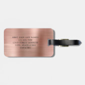 ファンシーエレガントフェイクバラ金ゴールドブラッシュメタル夫人 ラゲッジタグ (裏面横)