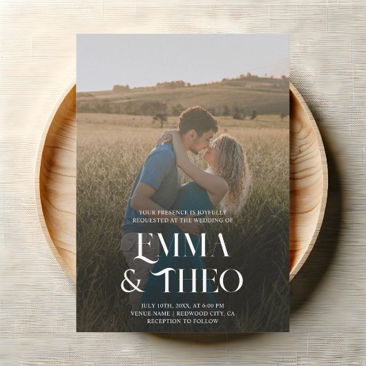 ファンシーエレガント写結婚真 招待状