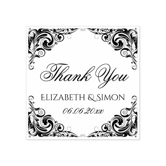 ファンシーエレガント華美結婚クラシック感謝していだ ラバースタンプ (インプリント)