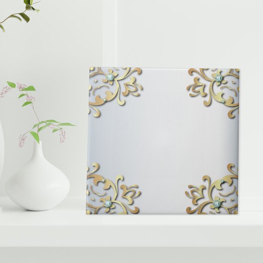 ファンシーエレガント華美金ゴールド縁ど膜 タイル