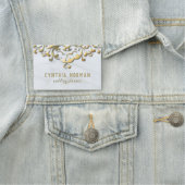 ファンシーエレガント金ゴールド&ホワイトバロックウェディングプランナー 名札 (インサイチュ)