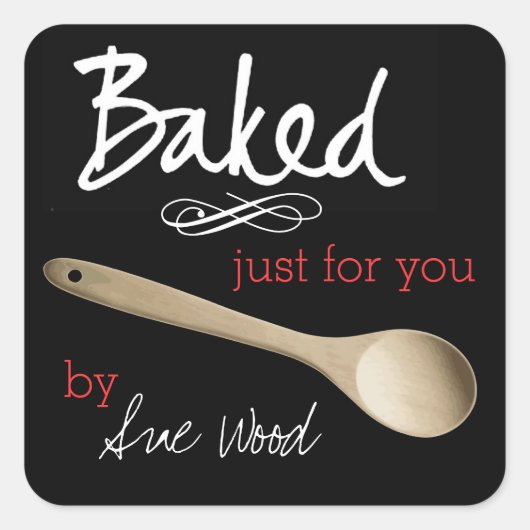 ファンシーカスタム焼いたBlack for You Stickers スクエアシール (正面)