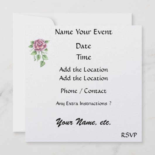 ファンシーカップケーキ招待状- SRF 招待状 (裏面)