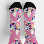 ファンシーカラフルフランスのブルドッグ ソックス (上部)