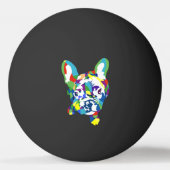 ファンシーカラフルフランスの犬 卓球ボール (正面)