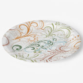 ファンシーカラフルフローラ ペーパープレート (アングル)