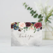 ファンシークラシックバラ牡丹結婚花 サンキューカード (スタンド正面)