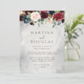 ファンシークラシック花バック&フロント結婚ズ 招待状 (スタンド正面)