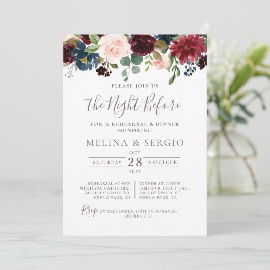 ファンシークラシック花リハーサルディナー 招待状 (スタンド正面)