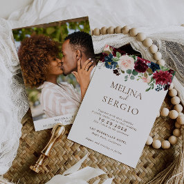 ファンシークラシック花結婚式招待状 招待状