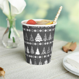 ファンシークリスマスツリーグレー紙カップ 紙コップ