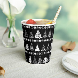 ファンシークリスマスツリーブラック紙カップ 紙コップ