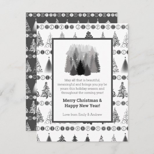 ファンシークリスマスツリーホリデーカード シーズンカード (正面/裏面)