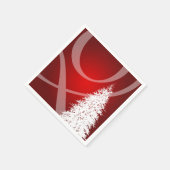 ファンシークリスマスツリーホリデークリスマスデザインレッドホワイト スタンダードカクテルナプキン (角)