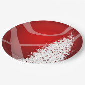 ファンシークリスマスツリーホリデークリスマスデザインレッドホワイト ペーパープレート (アングル)