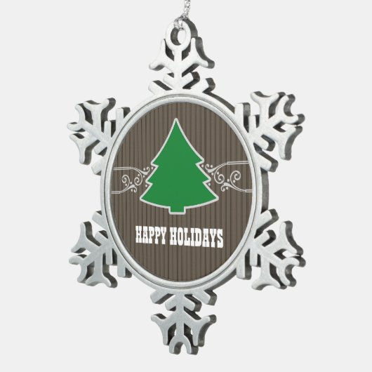 ファンシークリスマスツリー渦巻きオーナメント スノーフレークピューターオーナメント (右)