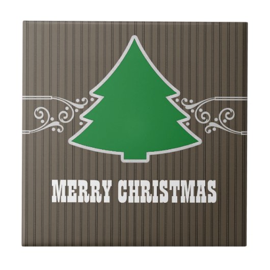 ファンシークリスマスツリー渦巻瓦 タイル (正面)