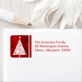 ファンシークリスマスツリー – 差出人住所ラベル ラベル (インサイチュ)