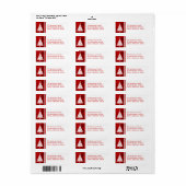 ファンシークリスマスツリー – 差出人住所ラベル ラベル (フルシート)